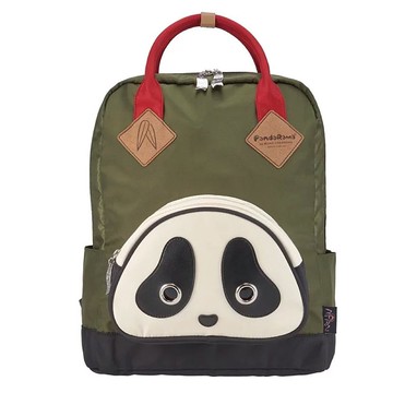 Morn Creations 原廠熊貓SCHOOL系列電腦後背包-綠色 (L)