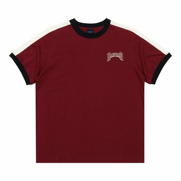 NCAA 短T 哈佛大學 酒紅 拼接 短袖 上衣 男 7225500440