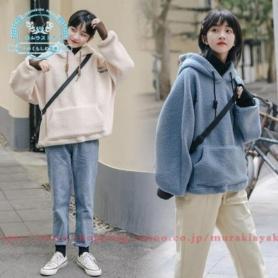 パーカー 厚手 レディース 冬パーカー プルオーバー フリースパーカー 偽二枚パーカー ゆったり フード付き 冬 フェイクレイヤード 通販 Lineポイント最大get Lineショッピング