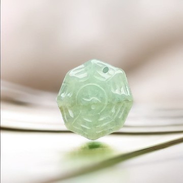 冰綠翡翠八卦吊飾 | 天然緬甸玉翡翠A貨 | 送禮
