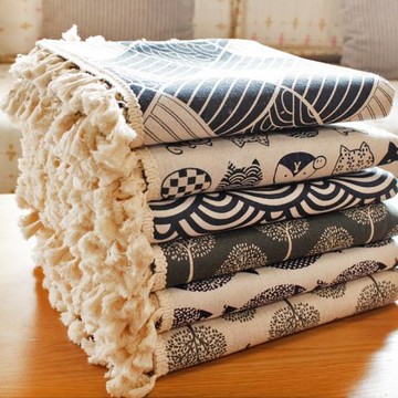 日式和風餐桌布ins網紅簡約小清新茶幾防塵蓋巾長方形圓棉麻布藝