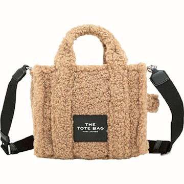MARC JACOBS TRAVELER 迷你款 泰迪絨毛兩用托特包(棕色)