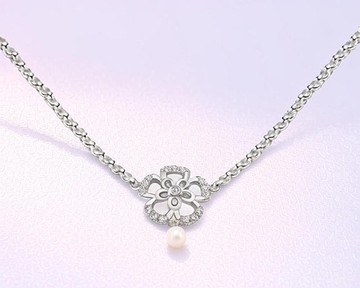 【美鑽銀飾】 鋯石 925純銀花形淡水珍珠手鍊 | Montresor Infini