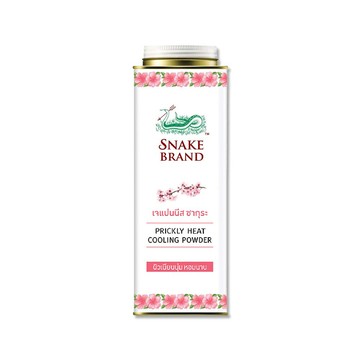 SnakeBrand 泰國清涼降溫消暑乾爽吸濕淨味留香爽身粉-粉色櫻花280g/罐(身體腋下清爽去味涼感香氛)