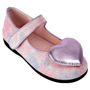 Bimbo Bimba 女童閃亮愛心瑪莉珍鞋  紫色  190mm