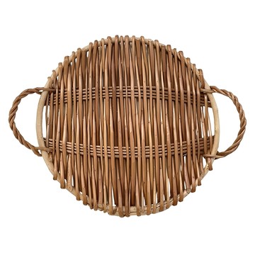 沐慕家居 天然藤編托盤 圓款  30cm  1個
