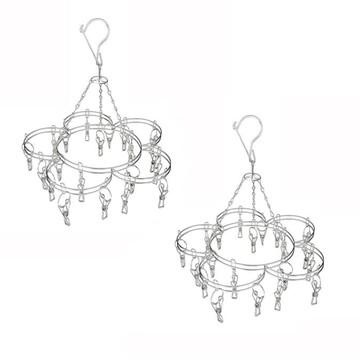 小金剛 白鐵花形雙層吊架 20夾 曬衣夾  2個