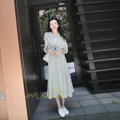 経典 新品夏に涼しい大人可愛い爽やかワンピース ひざ丈ワンピース