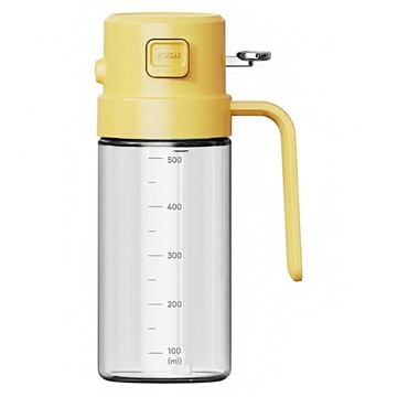 Hovelo 一鍵切換兩用噴油瓶/高硼矽玻璃控油壺 黃色  1個  500ml