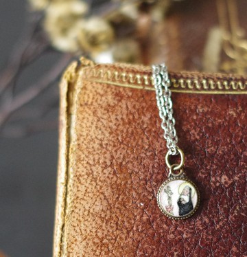 A190  古董雙面修女教宗信仰迷你項鍊