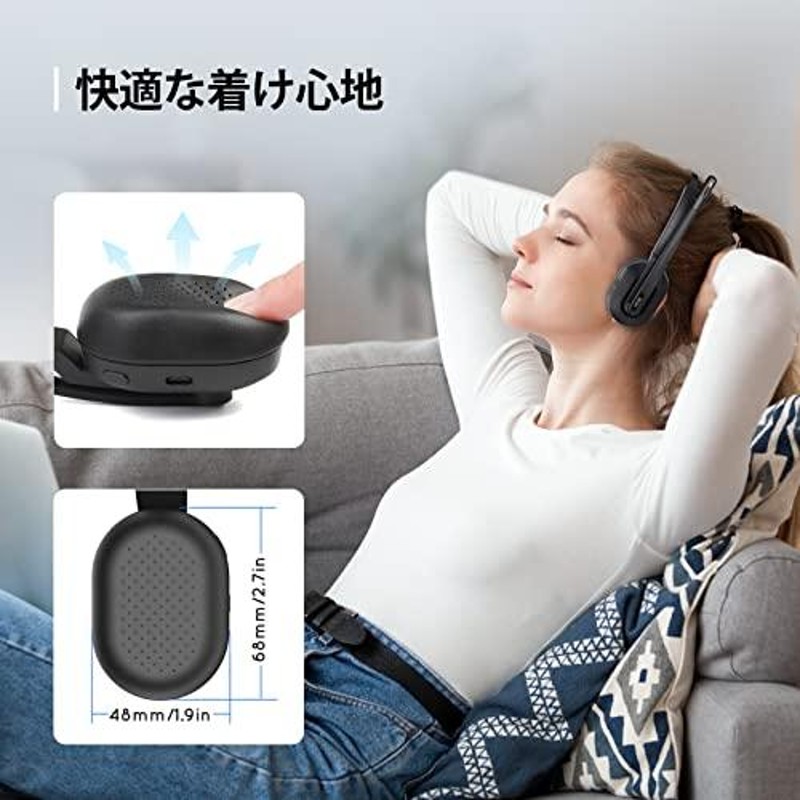 EKSA 業務用 ワイヤレスヘッドセット Bluetooth ヘッドセット 片耳 USB