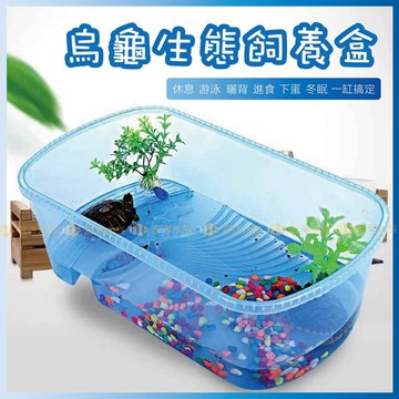 宏洋✨破損包賠【快速換水／烏龜生態飼養盒】烏龜飼養盒 烏龜飼養缸 曬背台 烏龜缸 龜缸 飼養箱 兩棲 爬蟲 水龜盒 魚缸