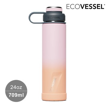 ECOVESSEL Boulder 真空保溫瓶 24oz (709ml)｜粉-橘漸層CS