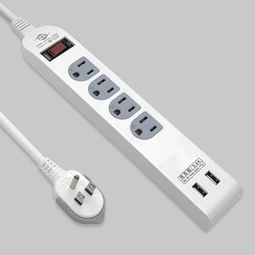 威電牌過載斷電延長線/CU3141C-04/3孔4座1切USB-C+USB-A/4尺