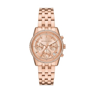 Michael Kors RITZ系列簡約時尚玫瑰金三眼女錶 手錶(MK7531) 附提袋