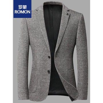 羅蒙西裝外套男上衣單韓版修身休閑羊毛呢子小西服秋季商務男裝