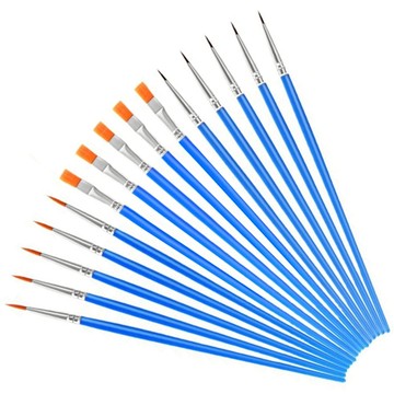 水彩筆10入裝 尼龍筆刷 平頭畫筆 尖頭畫筆 油畫筆 彩繪筆 繪畫筆 水彩 水粉 寫生 美勞 美術用品《Jami》