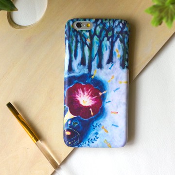 魚兒音符與花兒留聲機. 磨砂硬殼(HTC, Samsung,Sony, LG,iPhone)