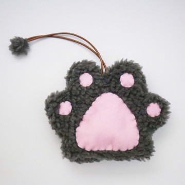 RABBIT LULU 貓掌 貓肉球 鑰匙包 手創 貓奴專用 貓咪(深灰色)