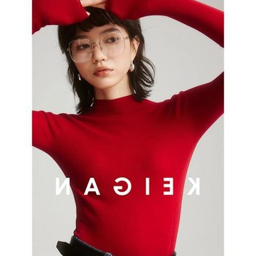 秋冬新年紅色半高領針織衫女高級感洋氣保暖打底毛衣氣質內搭上衣