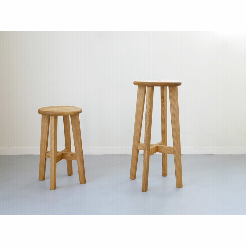 木製 丸イス スツール ハンドメイド 座面高61cm　2脚 木製 丸イス スツール ハンドメイド 座面高61cm 2脚