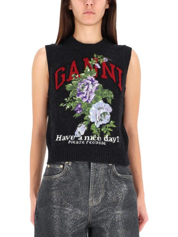 ganni "rose" vest