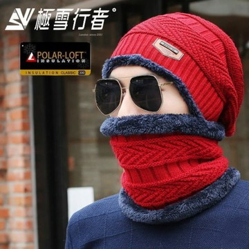 [極雪行者]英軍POLAR-LOFT(24H)中空纖維內長毛防風針織極地雪帽SW-T064/紅[日韓版]