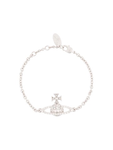 Vivienne Westwood - Mini Bas Relief logo bracelet - women - Brass - One Size - Silver