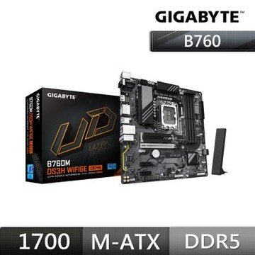 技嘉GIGABYTE B760M DS3H WF6E GEN5 INTEL主機板