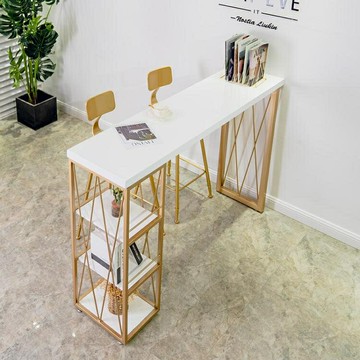 北歐大理石小吧台桌椅家用簡易實木桌鐵藝高腳凳靠牆陽台餐廳隔斷 幸福驛站