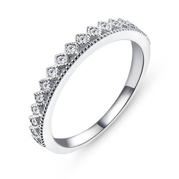 純銀戒指．小皇冠．銀色｜客製刻字