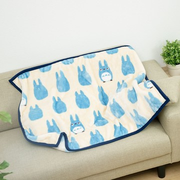 真愛日本 宮崎駿 吉卜力 龍貓 藍龍貓 剪影藍 再生棉柔毛毯 70*100 小毯子 小被子 冷氣毯 棉被