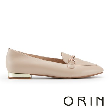 ORIN 率性馬銜釦樂福平底鞋 米色 #25105