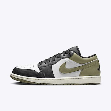 Nike Air Jordan 1 Low 553558-092 男 休閒鞋 AJ1 皮革 低筒 喬丹 黑橄欖綠