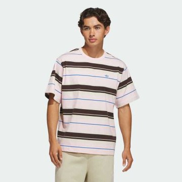 Adidas 愛迪達 Stripe Tee KX1269 男 T恤 運動上衣 休閒短袖 淺粉 亞版 純棉