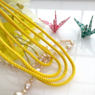 純絲江戶內錦 3mm編繩明黃色 京都錦錦 1 米 日和風錦錦 日本傳統 京都傳統錦錦編繩系列