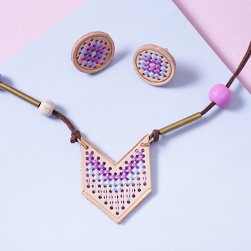 【幾何飾品】十字繡材料組 手作耳環項鍊 母親節禮物 | XiuCrafts