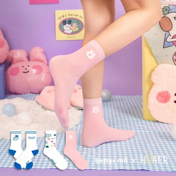 HUAER 米工聯名中筒襪-多款任選