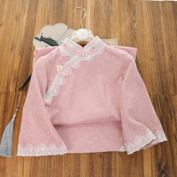 俏娘魚粉色復古民國風新中式改良倒大袖旗袍2024年秋新款日常可穿