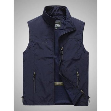 春秋新款馬甲男土戶外休閑中青年攝影釣魚坎肩背心馬夾運動外套男