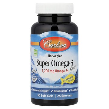 Carlson, 挪威超級 Omega-3 Gems®，50 粒軟膠囊