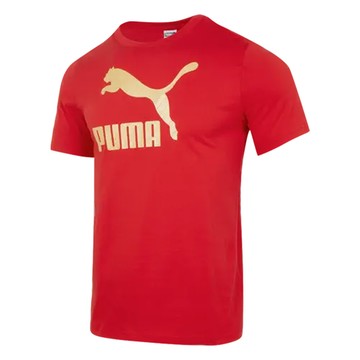 【PUMA】流行系列Golden Sprint短袖T恤(N) 短袖上衣 男女 紅色-62582411