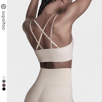 蘇派淘美背運動內衣防震聚攏瑜伽背心高彈健身bra歐美文胸套裝女