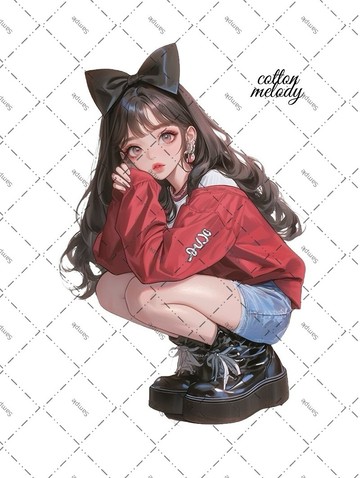 original sticker no.2073 人物貼紙 原創貼紙 原創人物貼紙 裝飾貼紙 cotton melody
