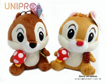 UNIPRO 迪士尼Disney 正版 救難小福星 奇奇 蒂蒂 Chip Dale 花栗鼠 蘑菇 絨毛玩偶 玩具娃娃 小