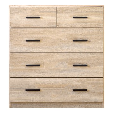 《HOPMA》美背工業風多功能五抽斗櫃 台灣製造 床頭櫃 抽屜櫃 衣物收納櫃 梳妝台邊櫃-淺橡(漂流)木