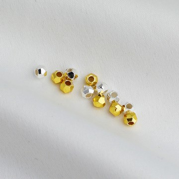 XS-18K包金保色多面切角燈泡珠菱形切面隔珠串珠資料diy散珠配飾品