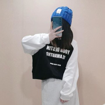 女裝春秋季新款寬松字母印花衛衣