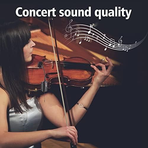 Double Microphone for Violin Q2 VT-5 Violin Microphone Wireless UHF Gooseneck Pick Up Instrument Clip-on Mic Receiver and Tran