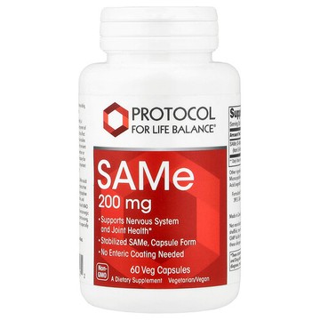 Protocol for Life Balance, SAMe，200 毫克，60 粒素食膠囊